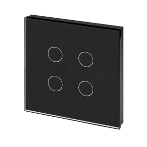 Crystal PG Touch Light Switch 4 Gang Black